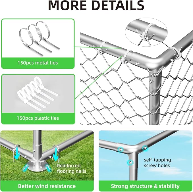 20'x10' Large Outdoor Dog Kennel, Heavy Duty Dog Enclosure - Image 5