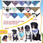 100 Pcs Plaid Dog Bandanas Bulk Pet Bibs Colorful Triangle Scarf Plaid Pet - Image 4