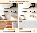 Wall Mounted Cat Furniture Set of 4 – 4 in 1 Cat Wall Shelves - Image 8
