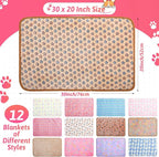 Tatuo 12 Pieces Puppy Blanket Warm Dog Cat Sleep Mat Pet Kitten Doggy Fleece - Image 2