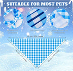 Abbylike 50 Pcs Plaid Dog Bandanas Bulk Blue Checkered Bandanas - Image 3