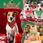 Sanwuta 50 Pcs Christmas Dog Bandanas and Collar Bow Ties Set 25 Bandanas Bulk - Image 6