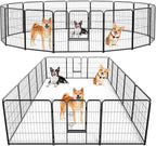 DUMOS Dog Playpen Indoor, Metal 32 Inch 16 Panels Foldable Pet Fence by DumosLifestyle