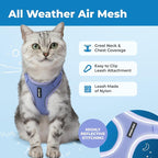 Voyager Escape-Proof Step-in Lock Cat Harness & 5ft Neoprene-Handle Leash Set - Image 3