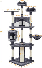 Yaheetech 79in Multi-Level Cat Trees Indoor Cat Tower - Image 3