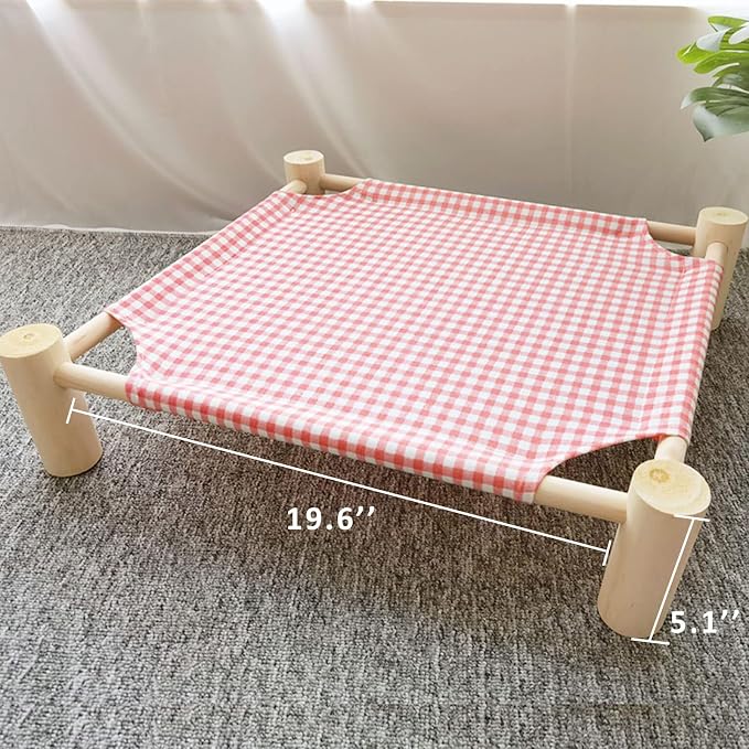 Pozico Elevated Cat & Dog Bed – Wooden Frame Pet Hammock - Image 3