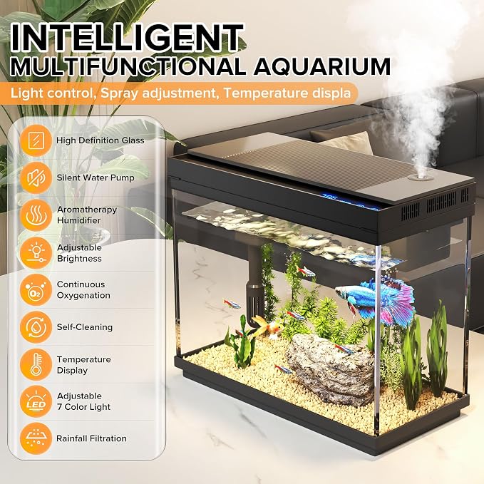 Fish Tank, 2.4 Gallon Fish Aquarium, Fish Tank Starter kit - Image 2