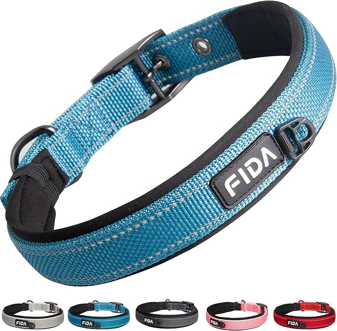 Fida Heavy Duty Dog Collar, Ultra Comfortable Soft Neoprene Padded, Adjustable by Fida