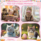 3 PCS Easter Cat Collars with Bow Tie and Bell, Spring Cat Collars Eggs Rabbit - Image 6