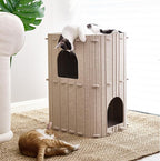 FUKUMARU Cat House for Indoor Cats, 23.62 Inch Large Cat Bed Cave Condo - Image 9