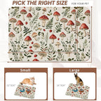 Red Mushroom Pet Feeding Mat, Fern Herb Berries Absorbent Quick-Dry Cat Dog - Image 2
