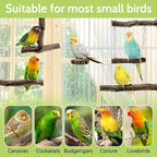 BNOSDM Natural Wood Bird Ladder Perch 6Pcs Parrot Stand Branches Climbing - Image 7