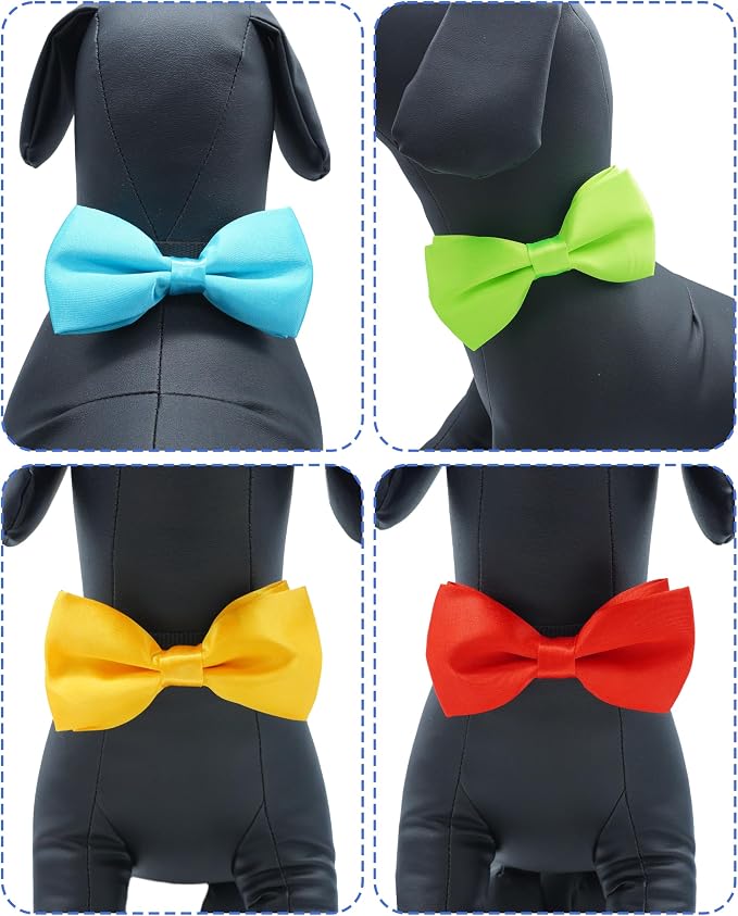 PET SHOW 12 Pack Plain Large Dogs Collar Embellishment Attachment Bow Ties - Image 4