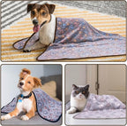 Dono 1 Pack 3 Dog Blankets for Small Dogs, Soft Fluffy Paw Print Pattern Fleece - Image 7