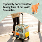 Cat Carrier with Wheels Airline Approved, Removable Pet Carrier Outdoor on - Image 6