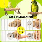 Natural Solid Wood Bird Perch and Swing - Image 6
