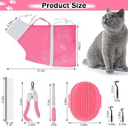JULMELON Cat Washing Bag 10 PCS Set, Adjustable Cat Shower Net Bag and Pet - Image 2