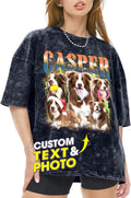 H-DEWALL Custom T Shirts Mineral Wash Tshirt Bootleg Rap Tee Customized Gifts by H-DEWALL