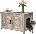 Homhedy Cat Litter Box Enclosure, Wooden Cat Washroom Furniture by Homhedy
