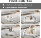 kathson Collapsible Litter Box for Kittens, Low Entry Senior Cat Litter Box - Image 2