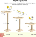 Window Cat Perch with Scratching Posts, Mounted with 3 Strong Suction Cups - Image 2