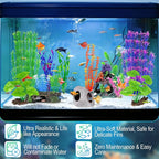 MyLifeUNIT Fish Tank Decor, Silk Aquarium Plants and Hideaway Rock Cave Decor - Image 7