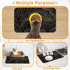 Dog Bowl Mat, Abstract Map Pet Feeding Mat - Image 7