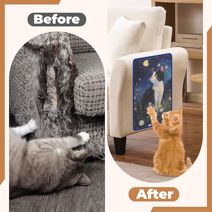Sisal Cat Scratcher Mat, Cat Wall Scratcher - Image 5