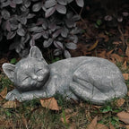 Garden Sleeping Cat Memorial Stone Cat Grave Marker Remembrance Kitten Statues by GENUINQ