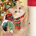 Yaheetech 54in Christmas Cat Tree, 2 Cozy Caves, Scratching Posts, Climbing - Image 6