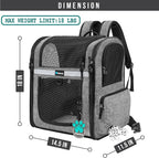 PetAmi Dog Backpack Carrier for Small Large Cat, Ventilated Pet Hiking Backpack - Image 2