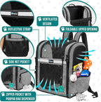 PetAmi Dog Backpack Carrier for Small Large Cat, Ventilated Pet Hiking Backpack - Image 3