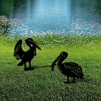 3 Pack Pelican Metal Garden Decorative Stakes, Weather Proof Silhouette Statues - Image 6