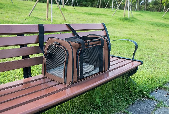 Soft Sided Carrier for Small Medium Cats Dogs, TSA Airline Approved Collapsible - Image 5