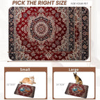 Vintage Carpet Boho Pet Feeding Mat, Absorbent Quick-Dry Cat Dog Food and Water - Image 2