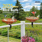 iBorn Bird Bath, Deck Mounted Bird Baths 12inch, Birdbath - Image 3
