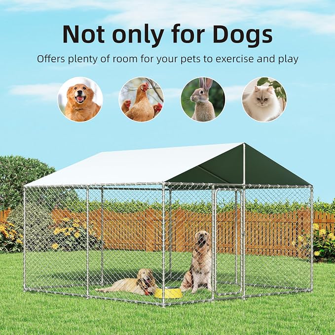 10'x10' Large Outdoor Dog Kennel, Heavy Duty Dog Enclosure - Image 7