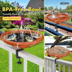 iBorn Bird Bath, Deck Mounted Bird Baths 12inch, Birdbath - Image 4