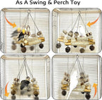 Bird Swing for Cage with Chew Toys, 3 Sisal-Wrapped Parrot Perches & Stable - Image 2
