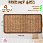 Tuanse 4 PCS Cat Scratcher Mat, 15.7 x 7.8 Inches Sisal Cat Scratching Pad - Image 2