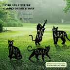 4 Pack Cat Metal Garden Decorative Stakes, Weather Proof Silhouette Statues - Image 3