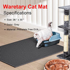 Cat Litter Box Mat: 36"x 30" Waterproof Kitty Cat Litter Trapping Mat, - Image 2
