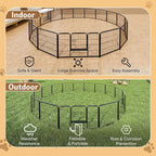 DUMOS Dog Playpen Indoor, Metal 24 Inch 16 Panels Foldable Pet Fence - Image 6