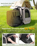 Pecute Cat Backpack Carrier XL, ExpandablePet Backpack - Image 3