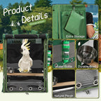 Suertree Bird Carrier Travel Cage, Cockatoo Carrier, Parrot Travel Backpack - Image 2