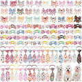 Reginary 100 Pieces Dog Bow Tie Collar Set Include 40 Dog Neckties, and 30 by Reginary