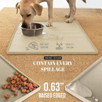 AVERYDAY 100% Waterproof Thicker Silicone Dog Food Mat, 0.63'' Raised Edge Bowl - Image 3