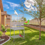 SUPER DEAL 53-Inch Rolling Bird Cage Large Wrought Iron Cage - Image 4