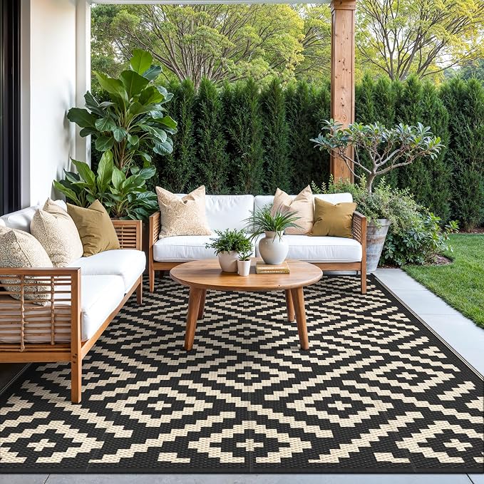 GENIMO 5x8 Outdoor Rug Waterproof, Reversible Mats, Area Rug, Plastic Outside - Image 7