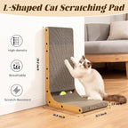 PatiencET L Shape Cat Scratcher, 26.8 Inch Cardboard Scratch Pad - Image 2
